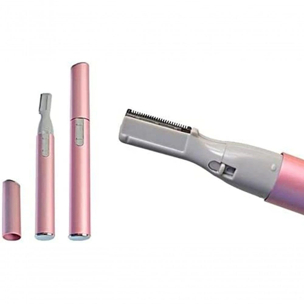 Depilador Aparador De Pelos Nariz Sobrancelhas E Orelha Mulher Facial Caneta Rosa