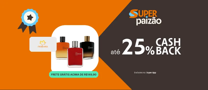 Loja Natura com até 25% de cashback