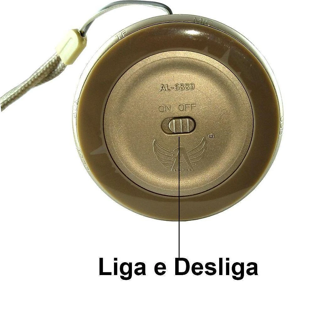 Caixa Som Bluetooth Portátil Littlefun Inpods 7Cm Dourado