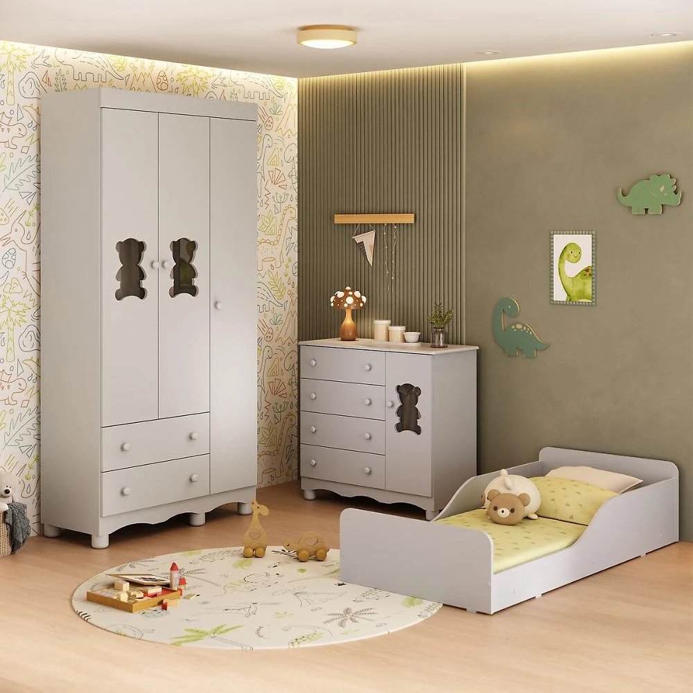 Quarto Infantil Completo com Minicama Montessoriana e Colchão Incluso Ternura Multimóveis MP4900