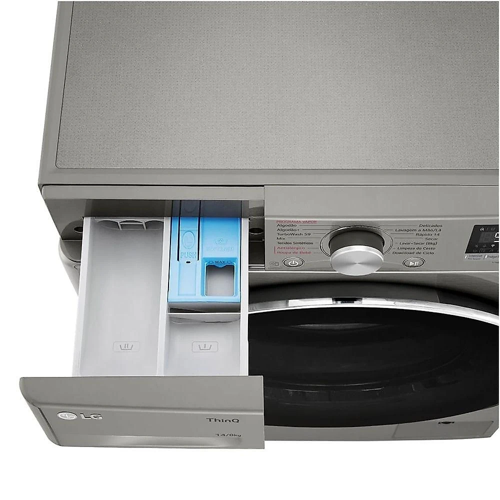 Lavadora e Secadora LG VC4 IA 14kg Inox Look CV5014PC4 110V