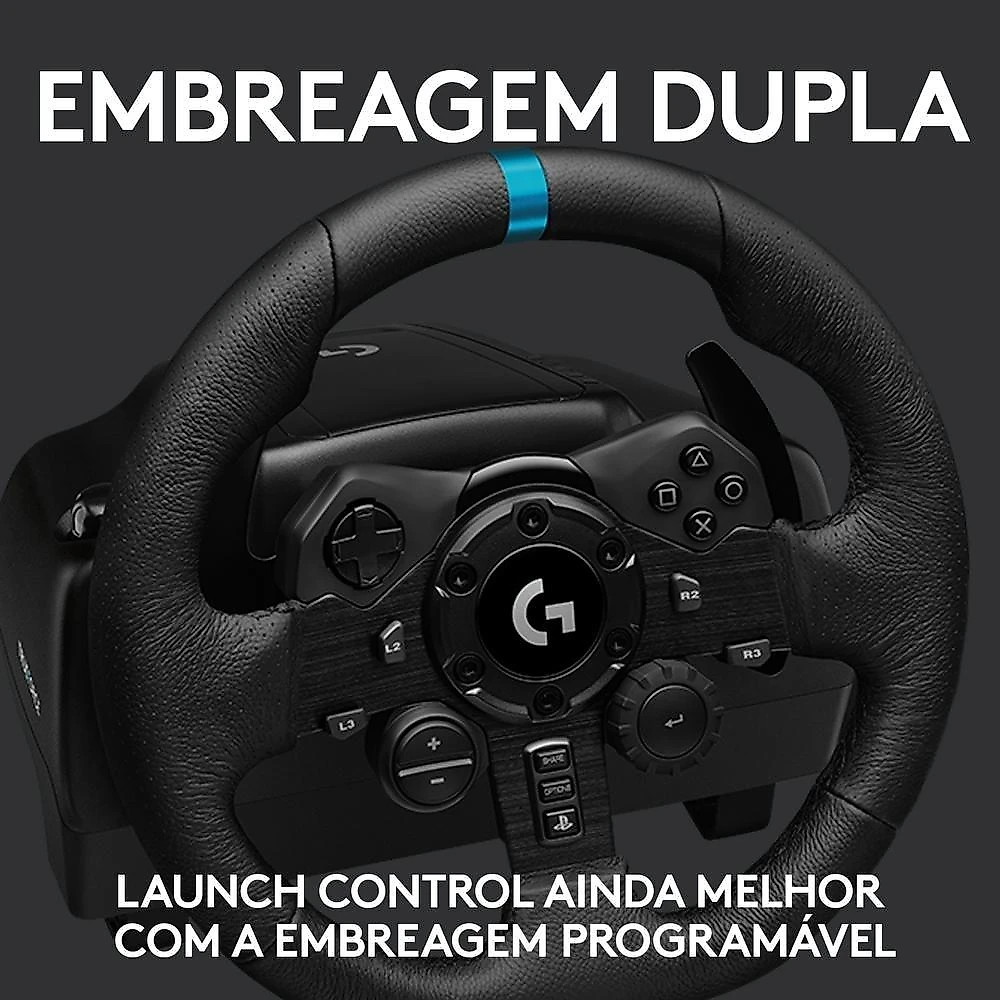 Volante Logitech G923 para PS5, PS4 e PC com Force Feedback TRUEFORCE, Pedais Responsivos, Launch Control - 941-000148