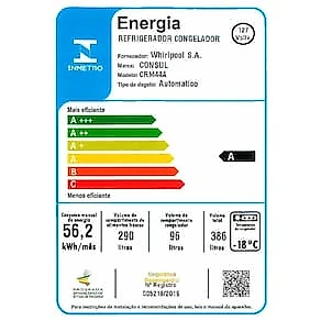Geladeira Consul Duplex CRM44AB Frost Free 386L com Altura Flex, Função Turbo, Iluminação em LED e Freezer Espaçoso - Branca 110V