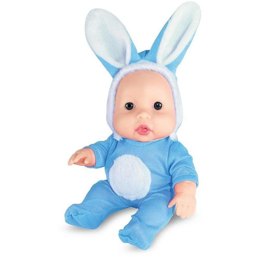 Boneca Tininha Coelhinhas 18cm Vestida Azul e Rosa Sid Nyl