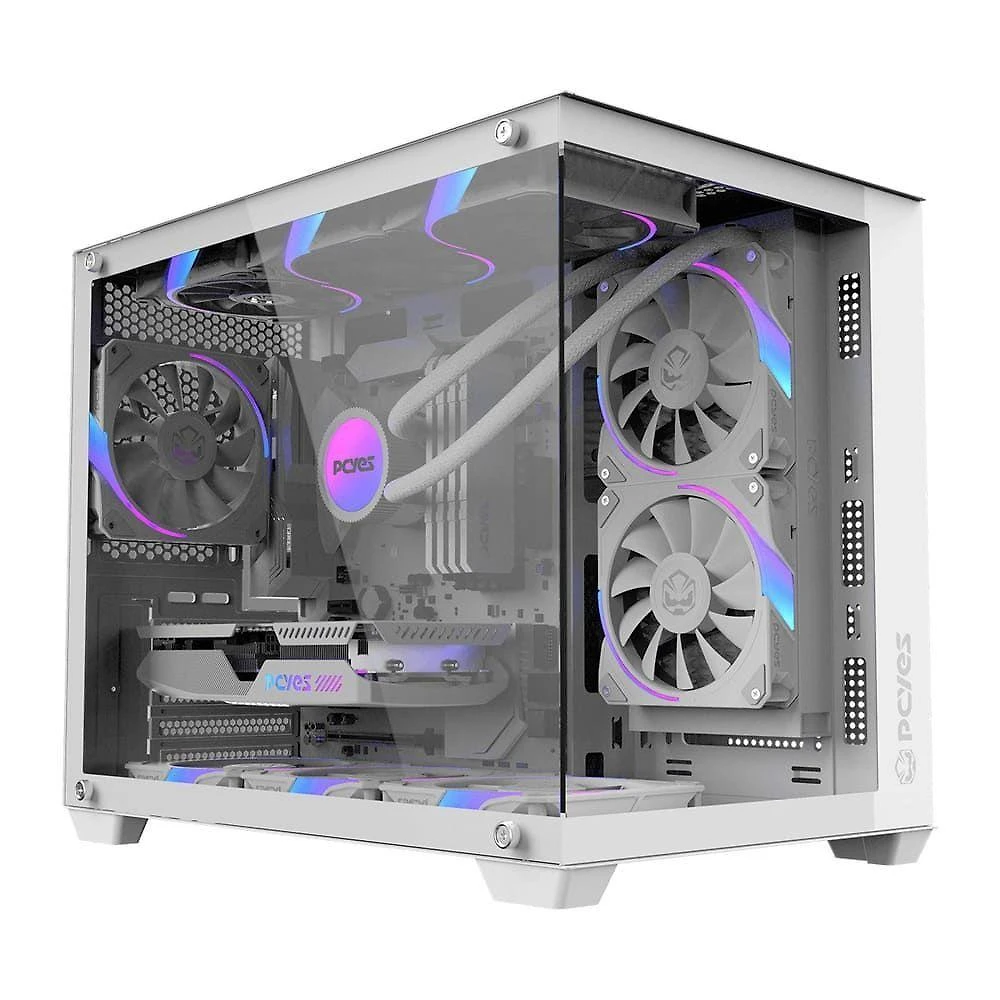 Gabinete Gamer Pcyes Forcefield V2 White Ghost Mid Tower Vidro Temperado Branco