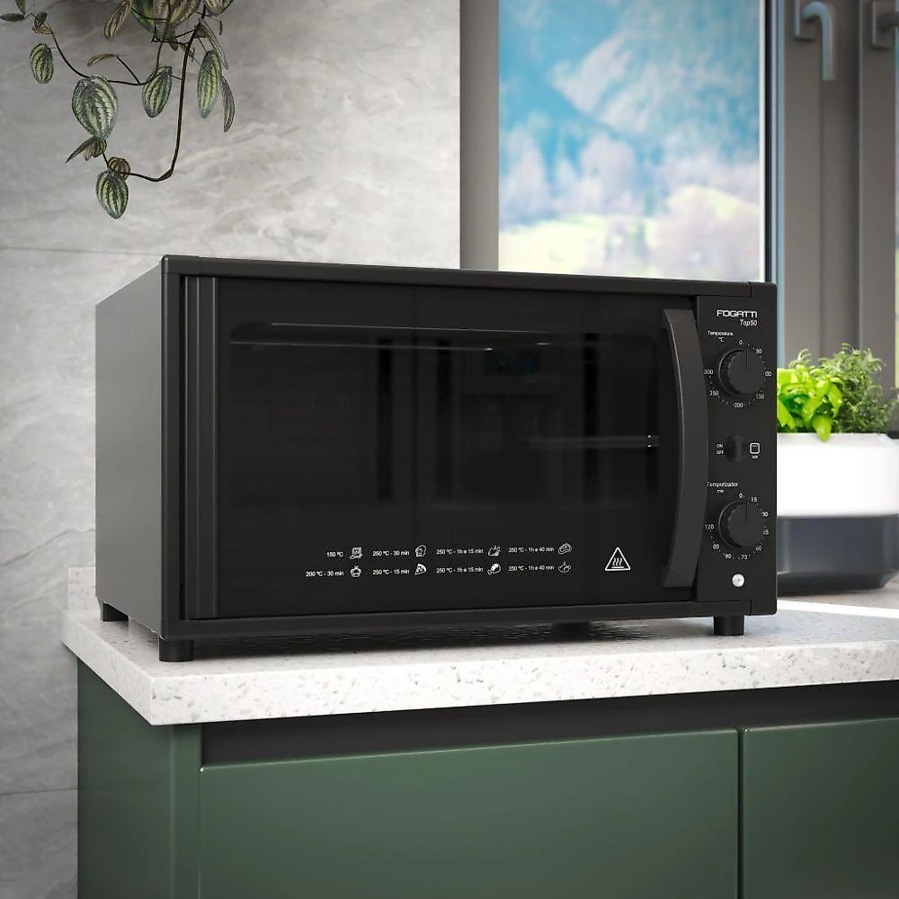 Forno Elétrico de Bancada Fogatti Top 50 Black 50L Preto 220V