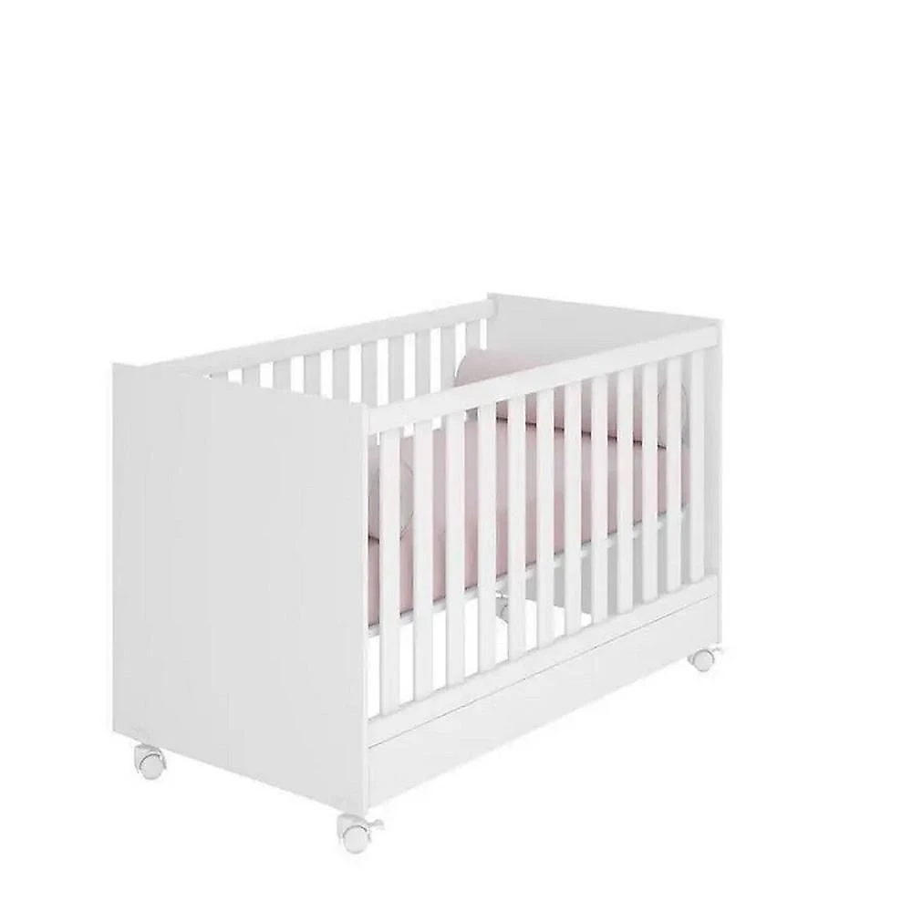 Jogo de Quarto Pérola com Guarda Roupa 3 Portas e 4 Gavetas + Cômoda 2 Portas + Berço Mini Cama MDF