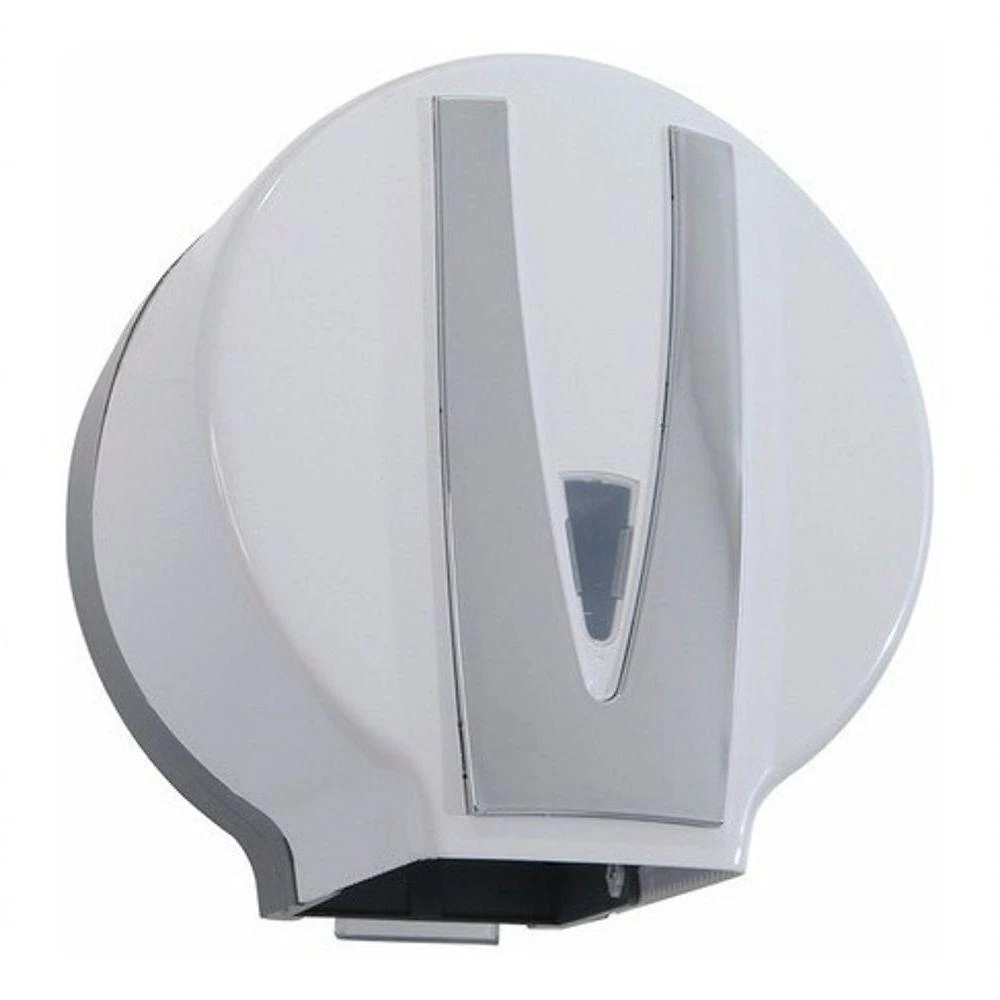 Dispenser para Papel Higiênico Unik C Detalhe Cromado para Rolos de 300 a 600m Branco Higipack