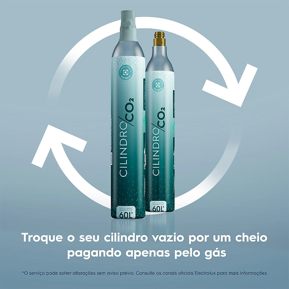 Máquina para Gaseificar Água com Gás Efficient Preta com Cilindro e 2 Garrafas ESM03 - Electrolux