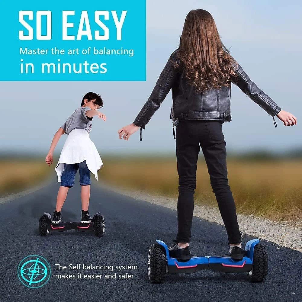 Gyroor Hoverboard 21 cm Off Road com Alto Falante Bluetooth Luz LED 220V Preto