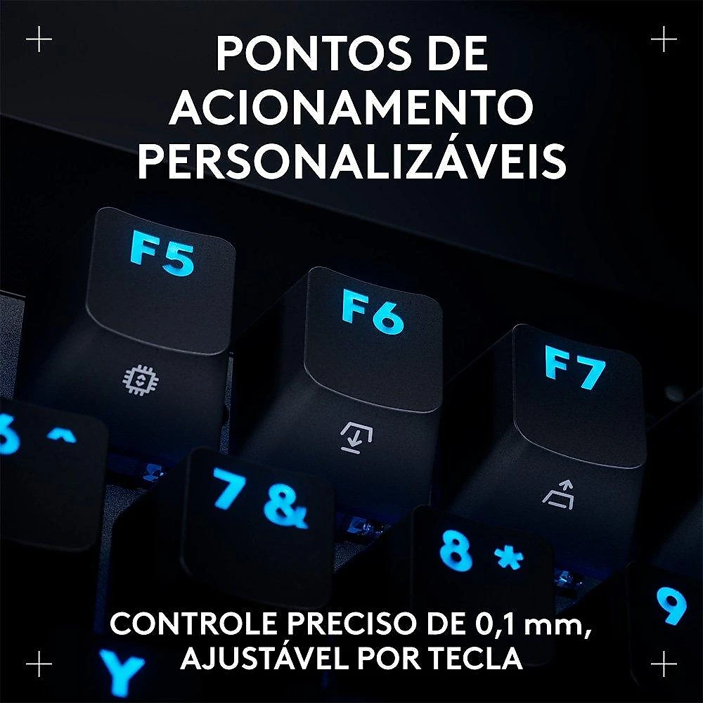 Teclado Gamer Logitech G PRO X TKL RAPID, Switches Magnético-analógicos, Modo Rapid Trigger, Layout US, Preto - 920-013131