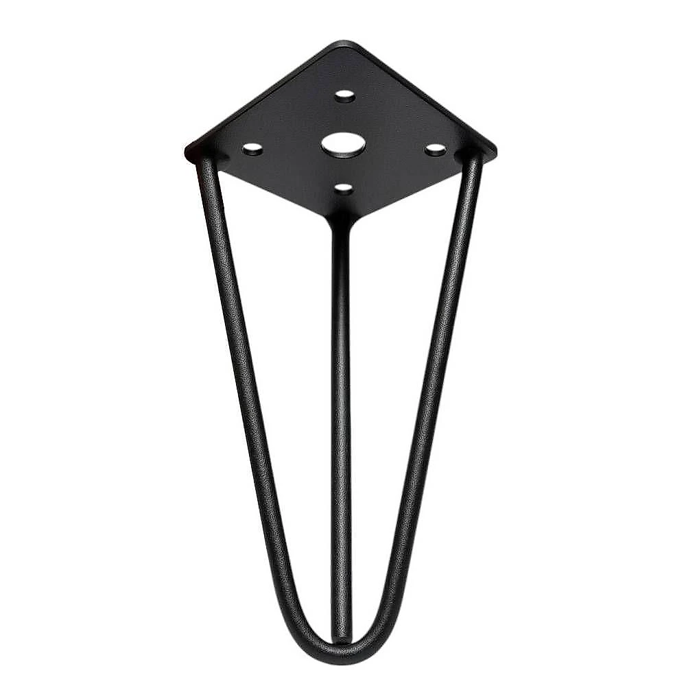 Kit 06 Pés Hairpin Legs 15cm Aramado De Aço Triplo Para Móveis E Estofados - Desk Design