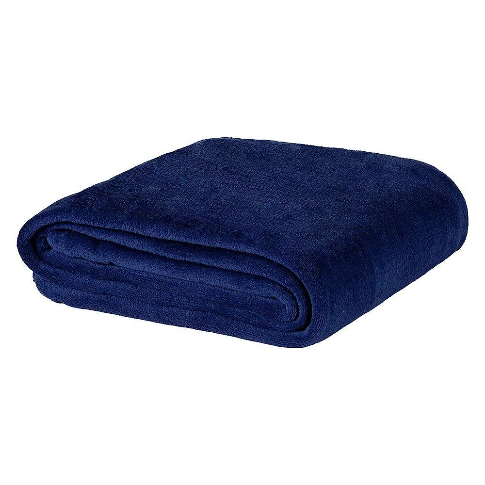 Manta Everest Queen 240x220CM Microfibra Toque Macio Marinho Casa Modelo Enxovais