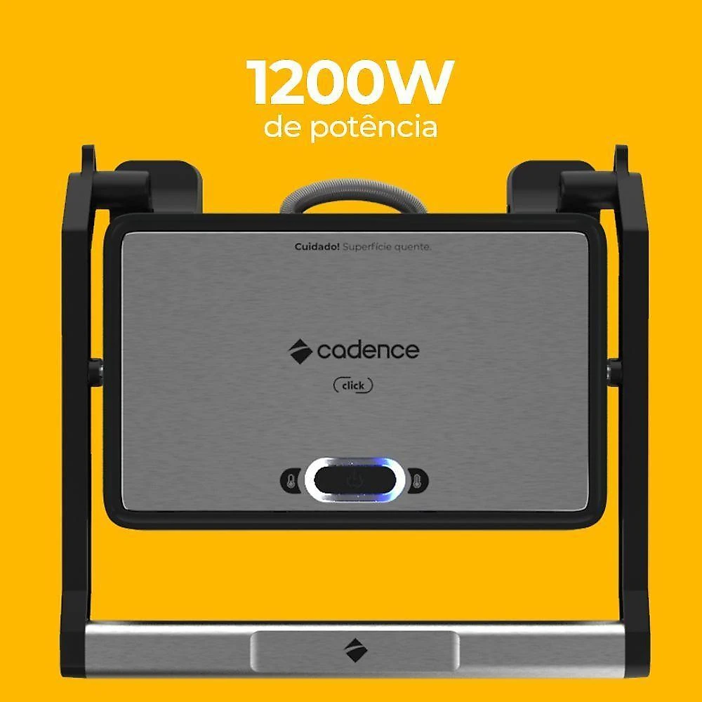 Grill elétrico cadence click inox 127v grl200