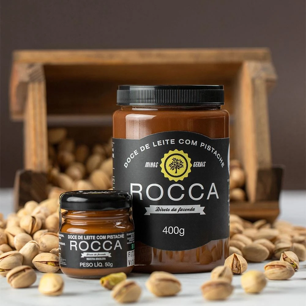 Miniatura Doce De Leite Rocca Com Pistache 400G Kit 5 Unidades