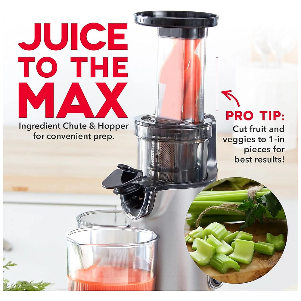 Centrifuga de Frutas com Copo Medidor e Livro de Receitas, 110V 130W, DASH, Cinza