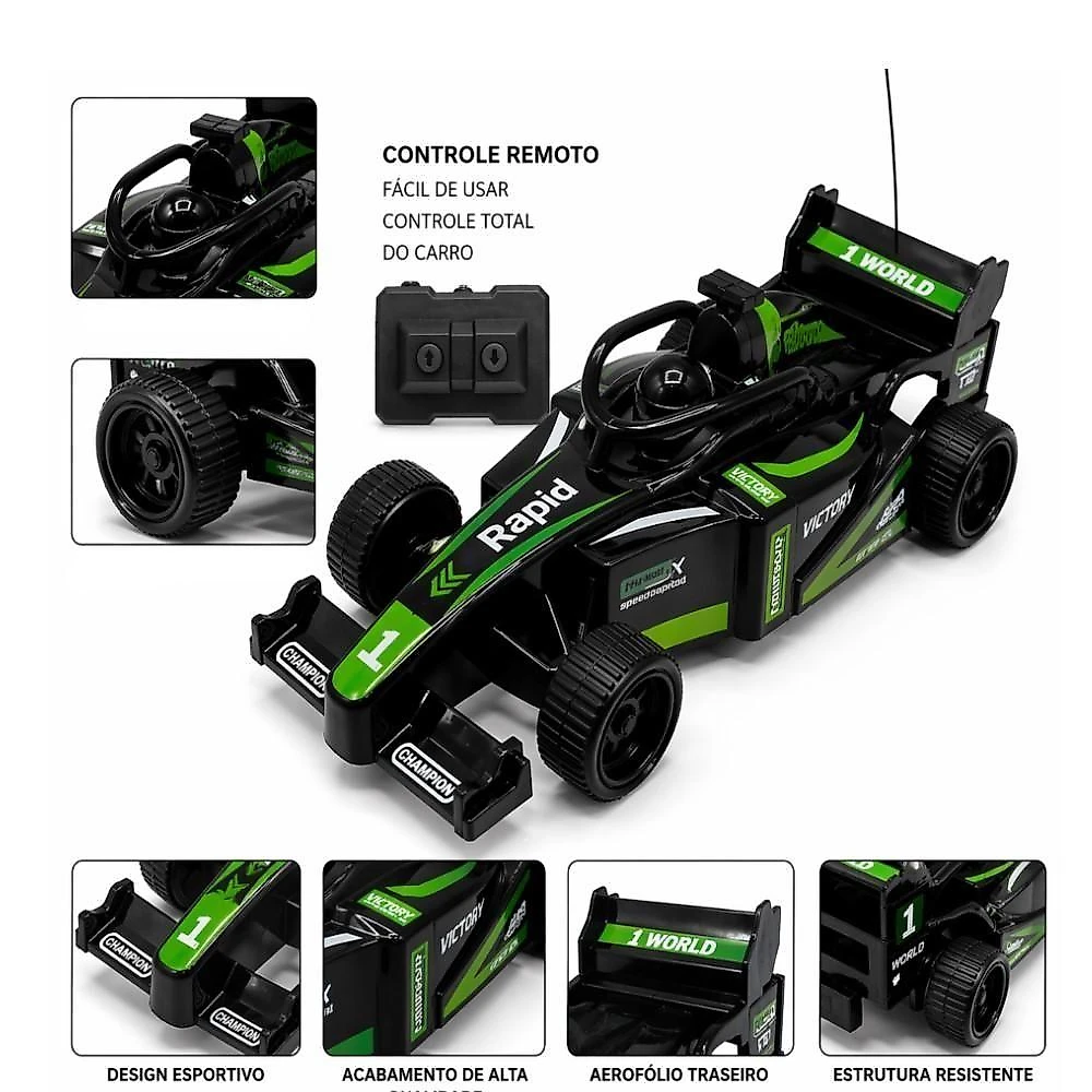 Carrinho de Controle Remoto Infantil Formula 1 F1 Rc Alta Velocidade com Fio Yeet