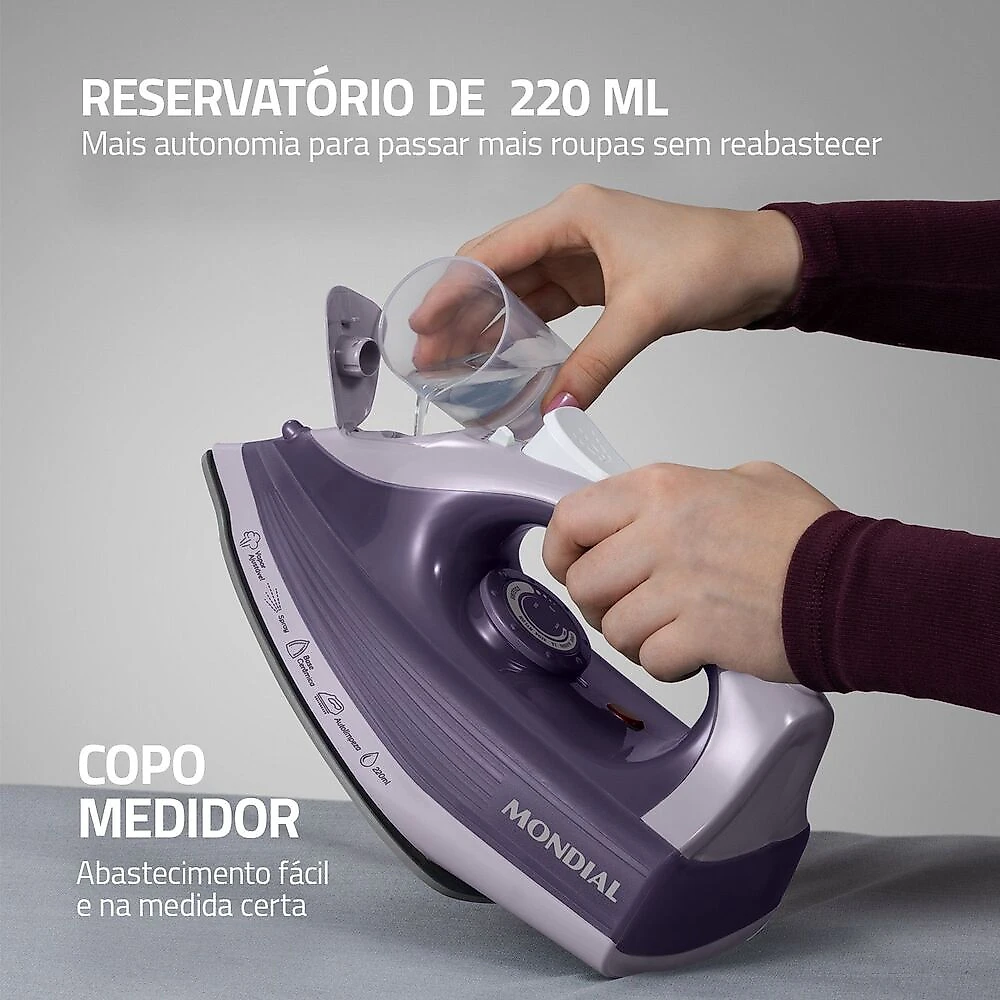 Ferro a Vapor Mondial Lilás 1800W- FVN-02-L 127V