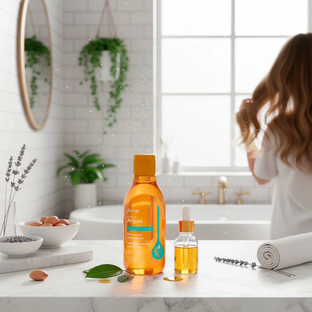 Miniatura Óleo de Argan Farmax Revitalização Capilar para Todos os Tipos de Cabelo 100ml