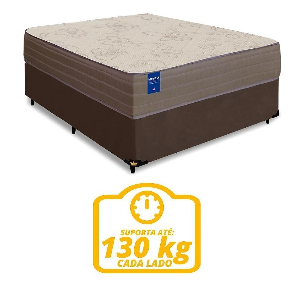 Box + Colchão De Espuma Orthotec 1,38M Marrom