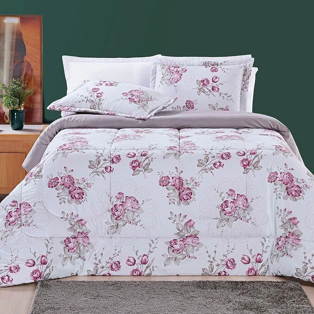 Kit Edredom Avere Super King 03 Peças Lilac