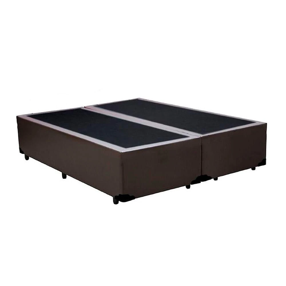 Cama Box Bipartida Casal Extremo Reforçado Madeira Sintético Marrom Homequeen