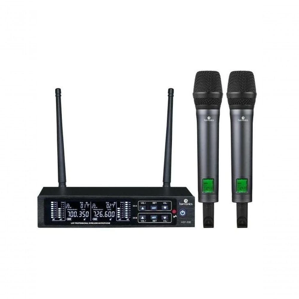 Microfone Sem Fio Harmonics Hsf-300 Duplo