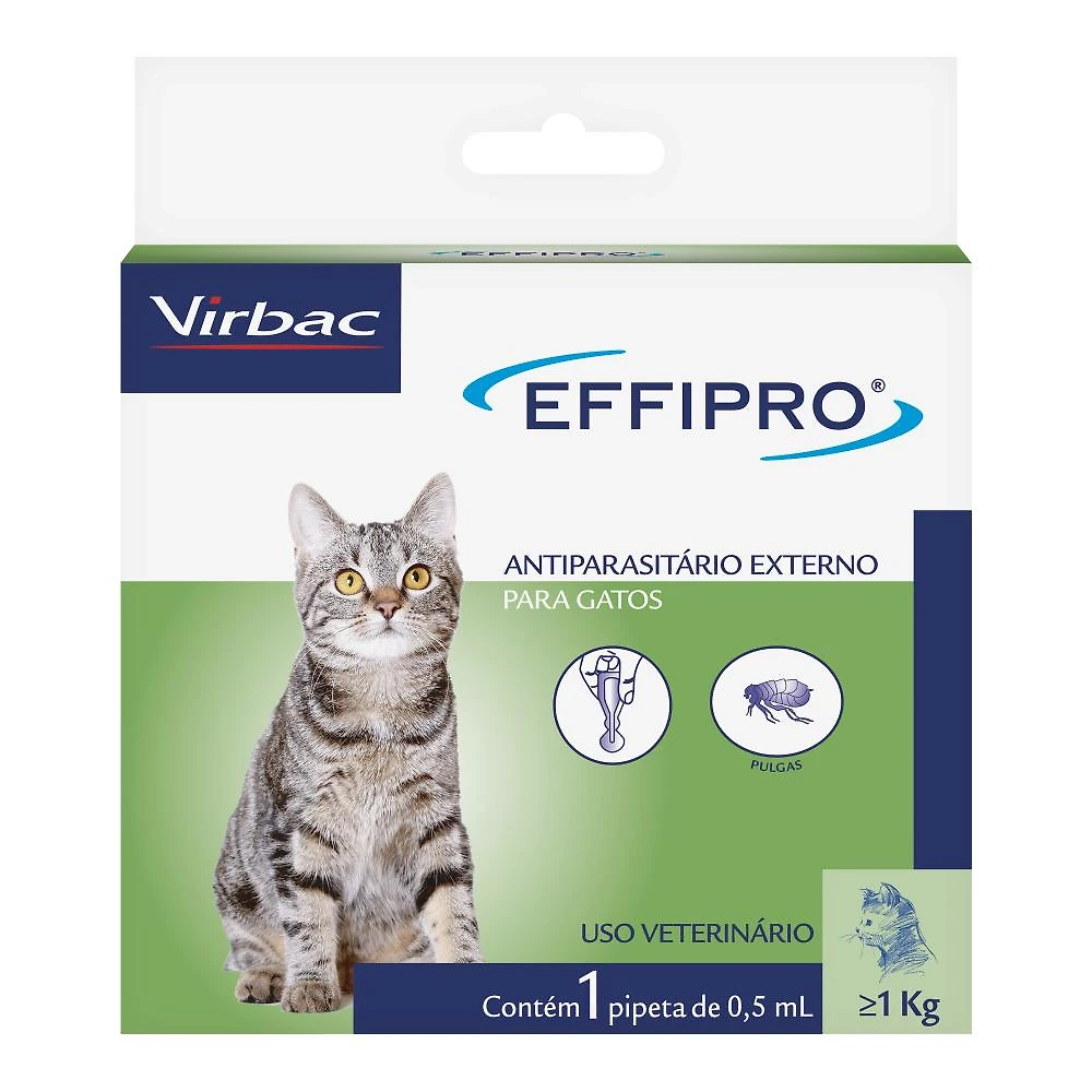 Antipulgas Virbac Effipro para Gatos com 1 Kg ou Mais - 0,5 mL