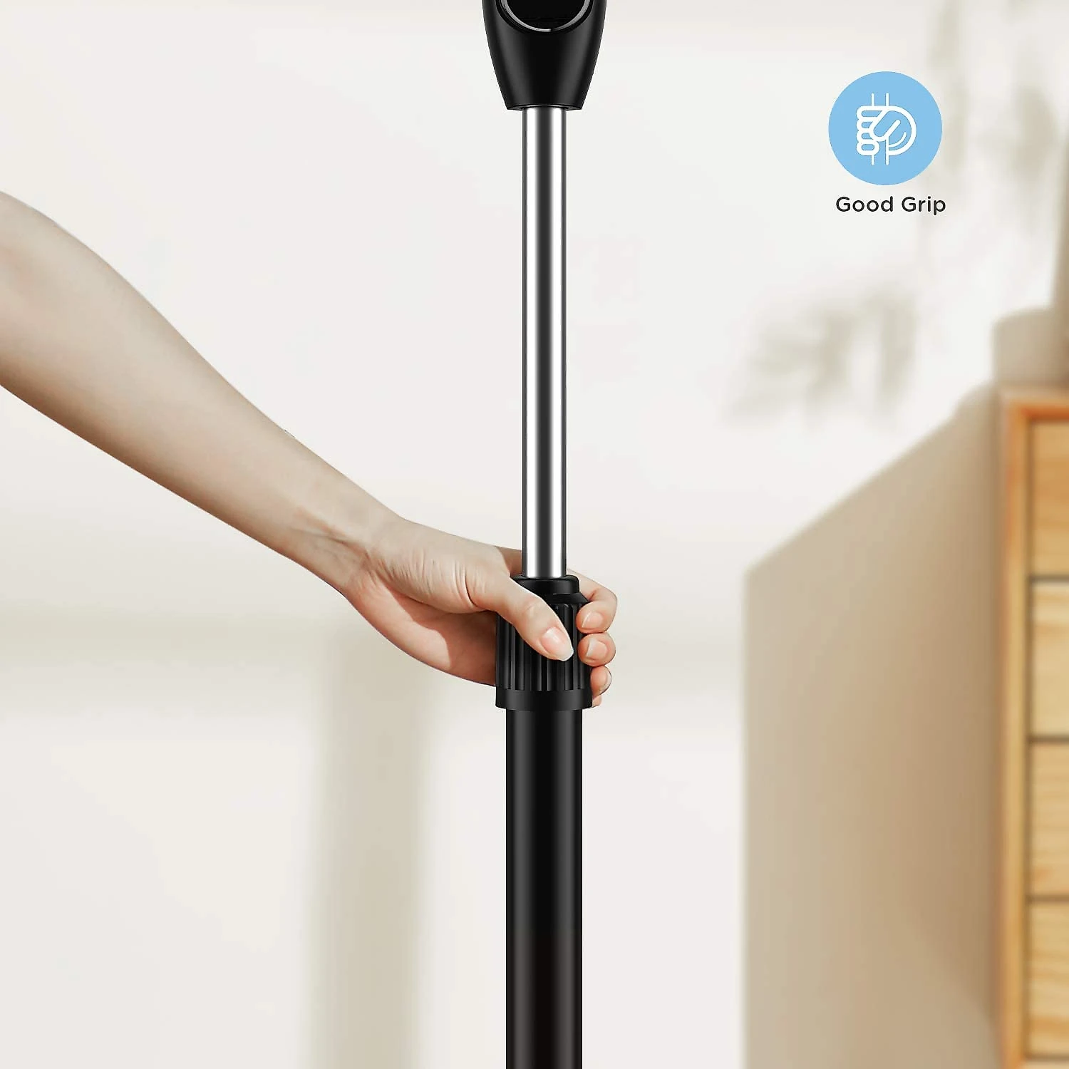 PELONIS 16 Pedestal Remote Control Oscillating Stand Up Fan 7Hour Timer 3Speed and Adjustable Height PFS40A4BBB Supreme 16Black