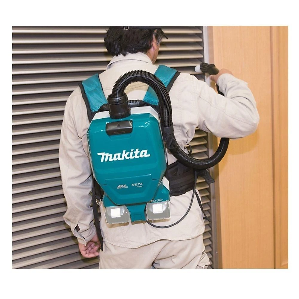 Aspirador de Pó Costal Portátil Makita DVC261Z 1,5L HEPA sem Fio 36V