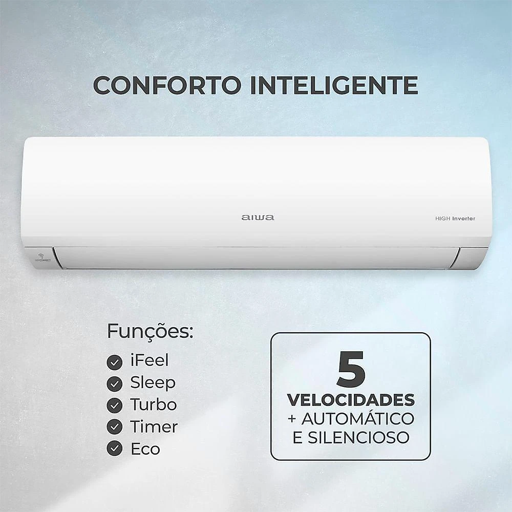 Ar Condicionado Aiwa Split High Wall High Inverter 24.000 Btus Frio AWS-AC-24F 220V