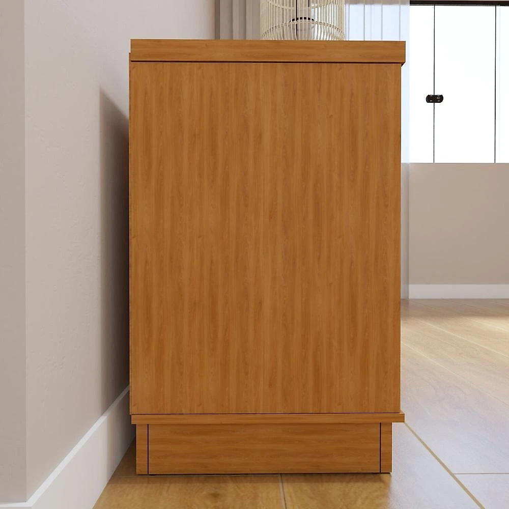 Rack com Painel para TV até 75 Polegadas Ripado 100% MDF sem Led 220cm Paris Arezzo Conjunto Rack Arezzo 220cm com Painel Ripado para Tv de até 75 Polegadas Paris Naturalle