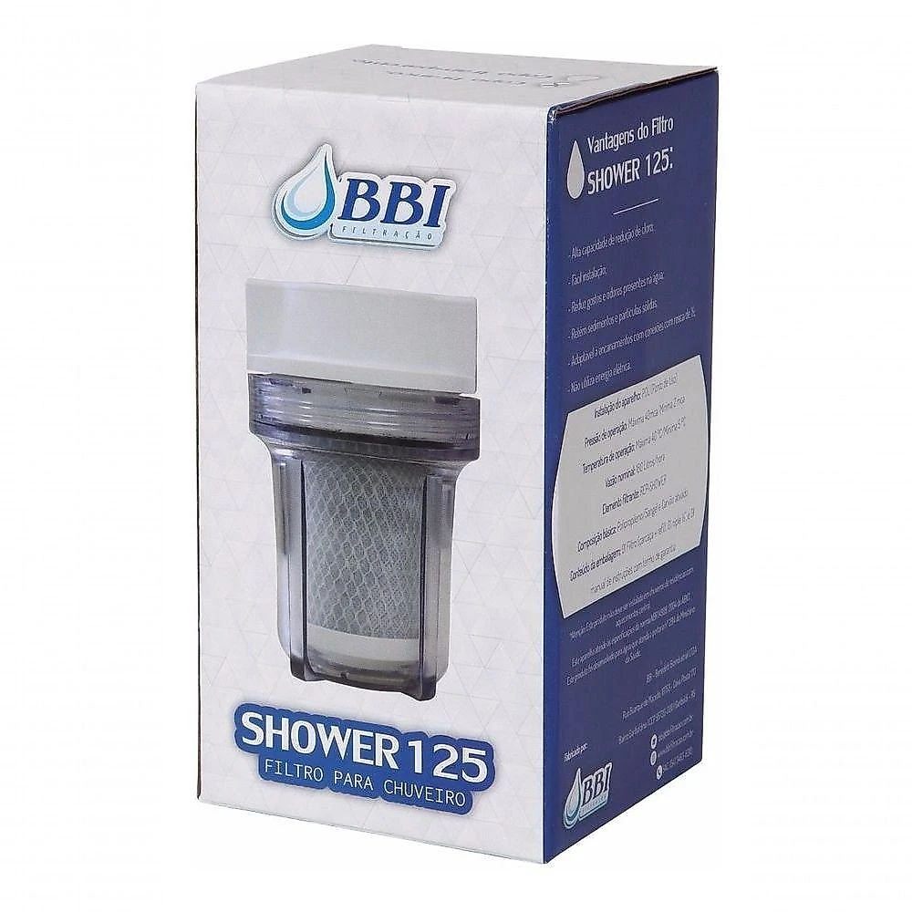 2 Filtro P Chuveiro Bbi Shower Transparente Carvão + 2 Refis