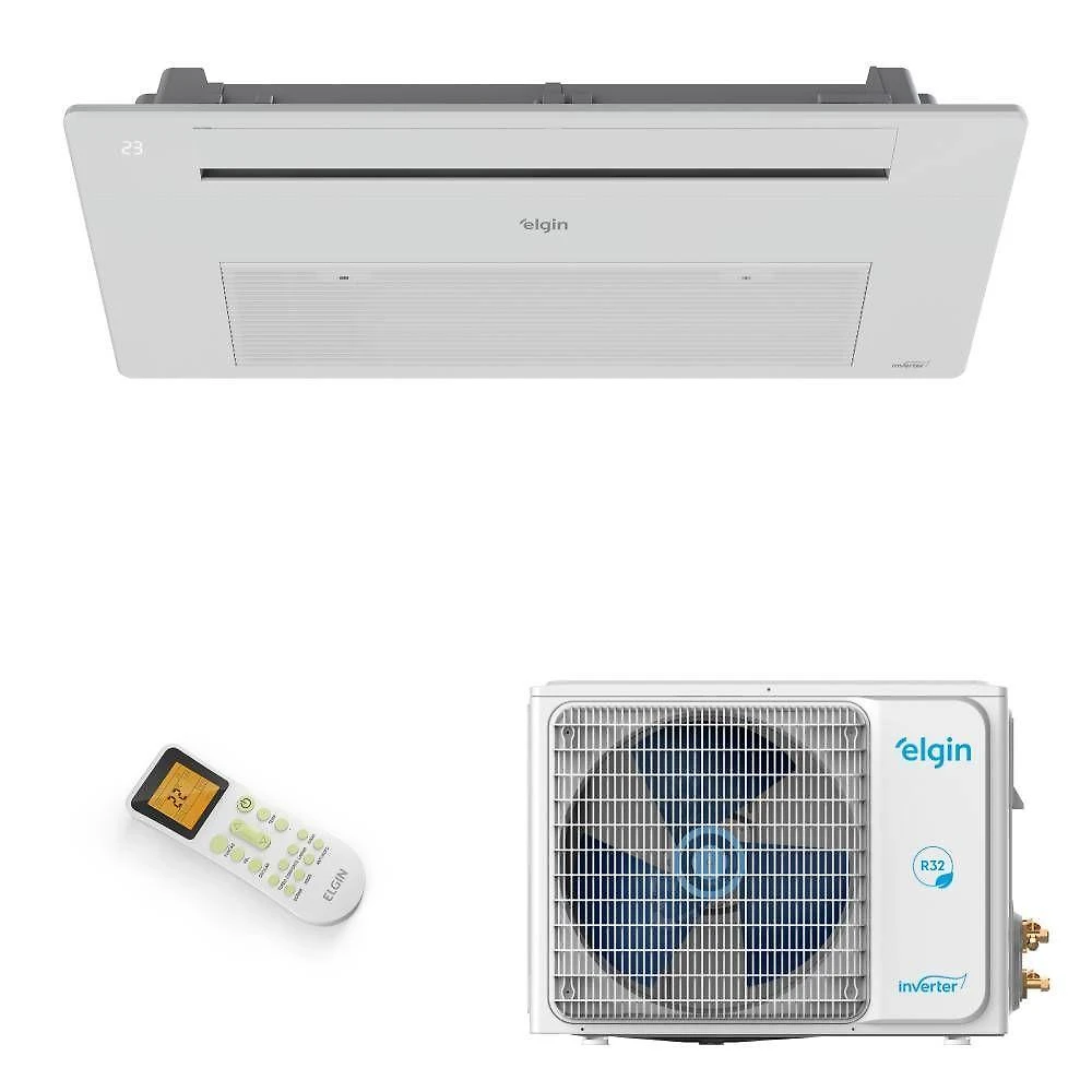 Ar condicionado split cassete elgin 1 via one air 12000 btus quente e frio inverter 220v koqc12c2waca