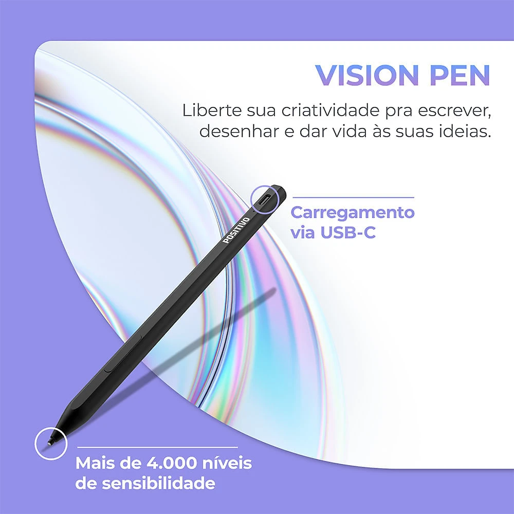 Tablet Positivo Vision TAB 11 com Capa e Caneta 4GB RAM 128GB 4G Tela 11” Full HD Octa-Core - Preto