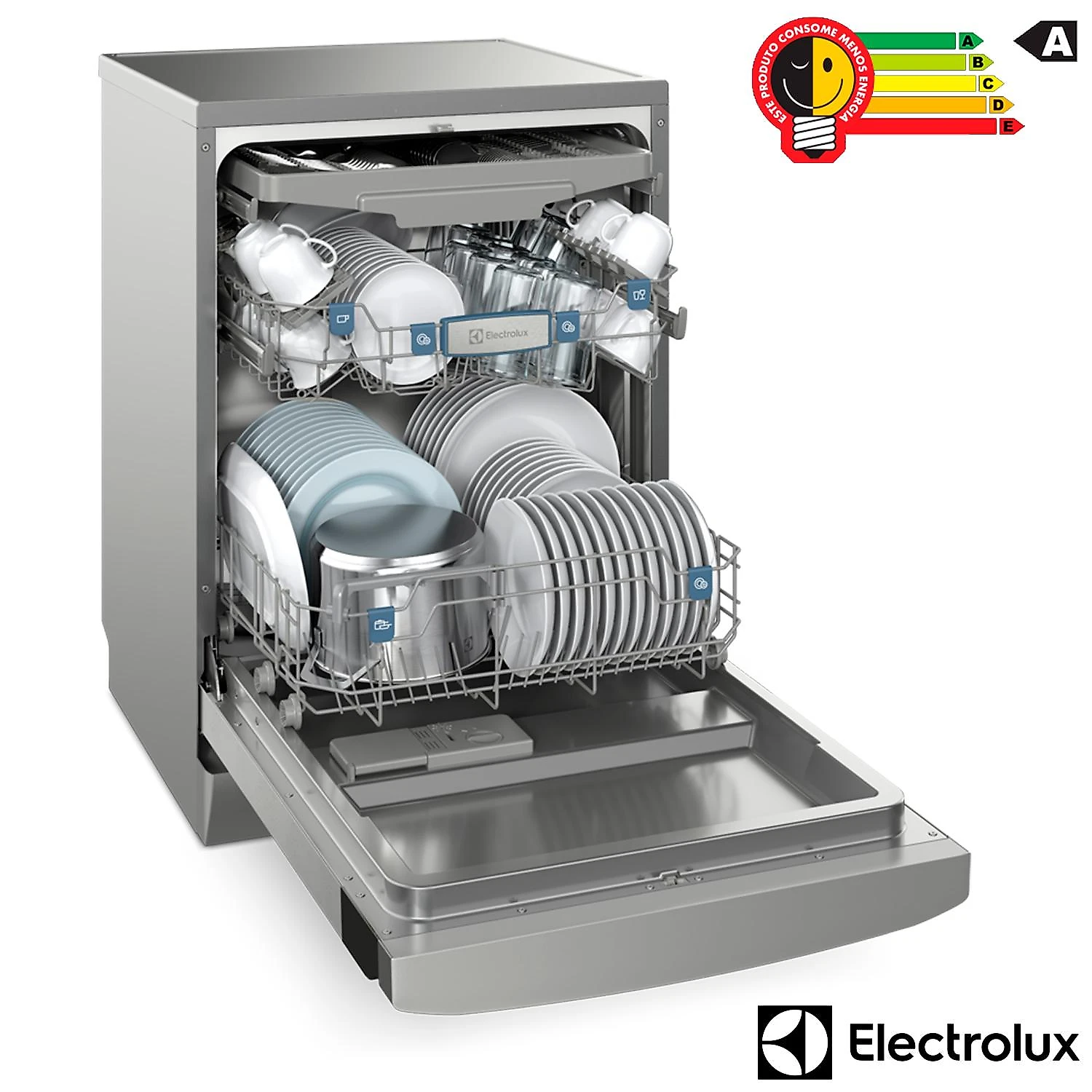 Lava-Louças Electrolux com a porta Inox, 14 Serviços, 07 Programas de Lavagem e Função Higienizar Compras - LL14X 110