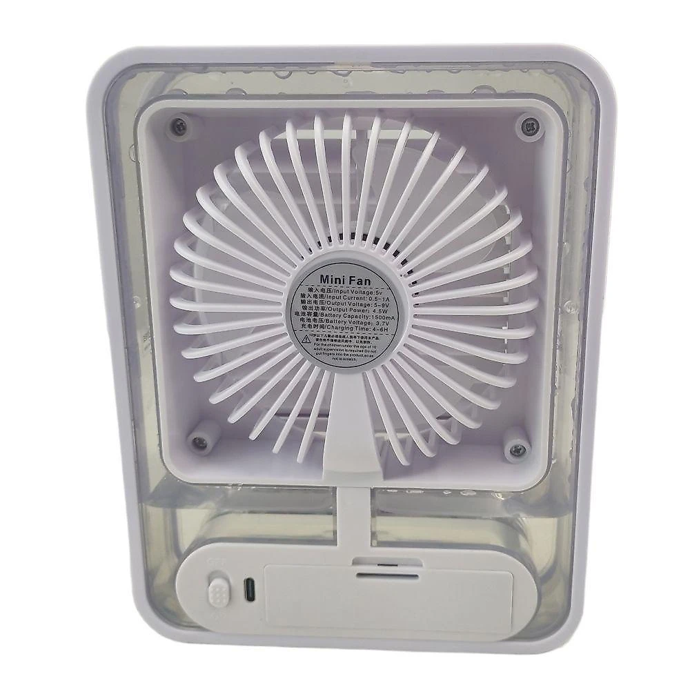 Ventilador Umidificador Agua De Mesa Touch Led Usb Portatil 3 Velocidades Estudos Trabalho