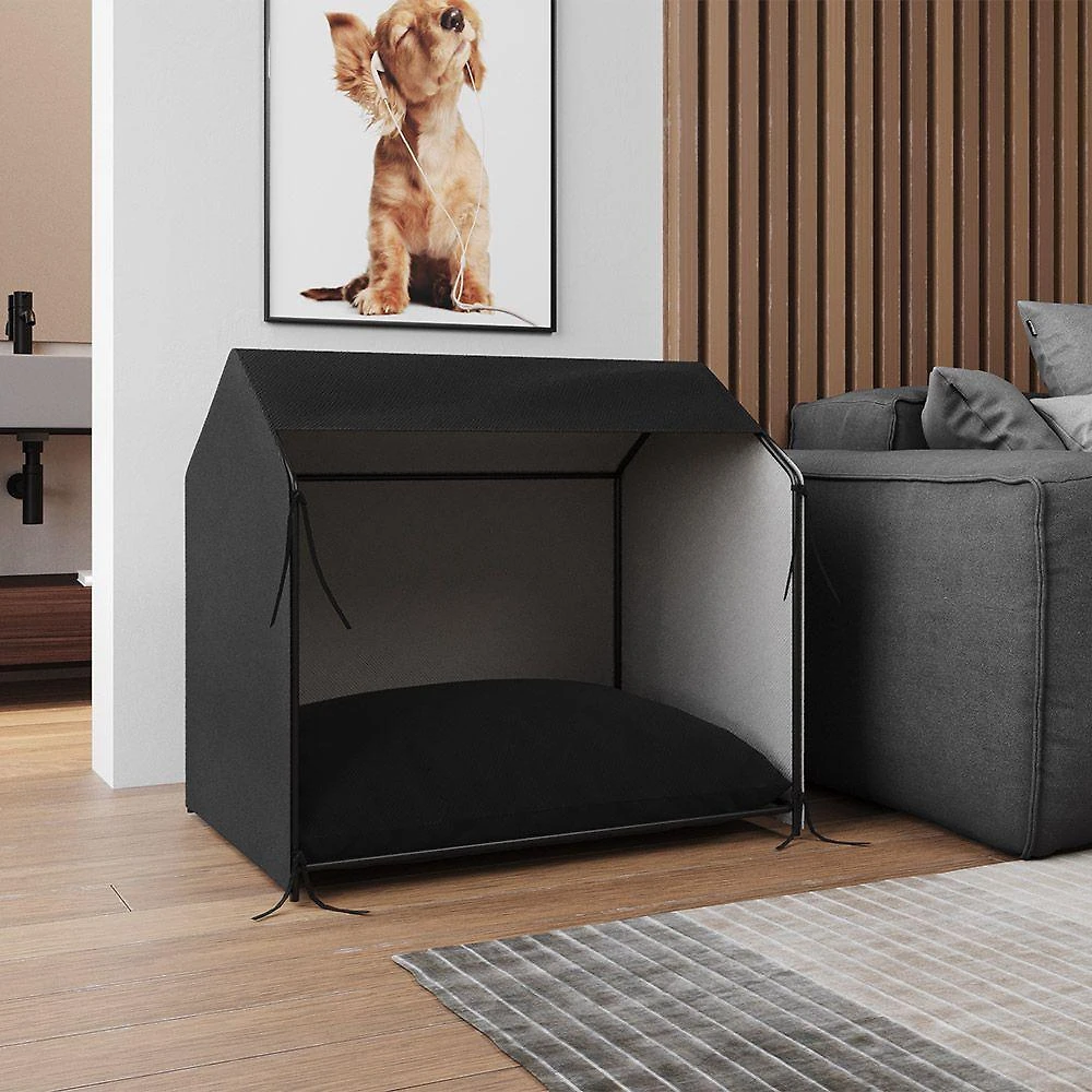 Casinha Pet Tati Para Cachorro Pequeno Abrigo Aconchegante Para Descanso E Sono Em Casa - Preto