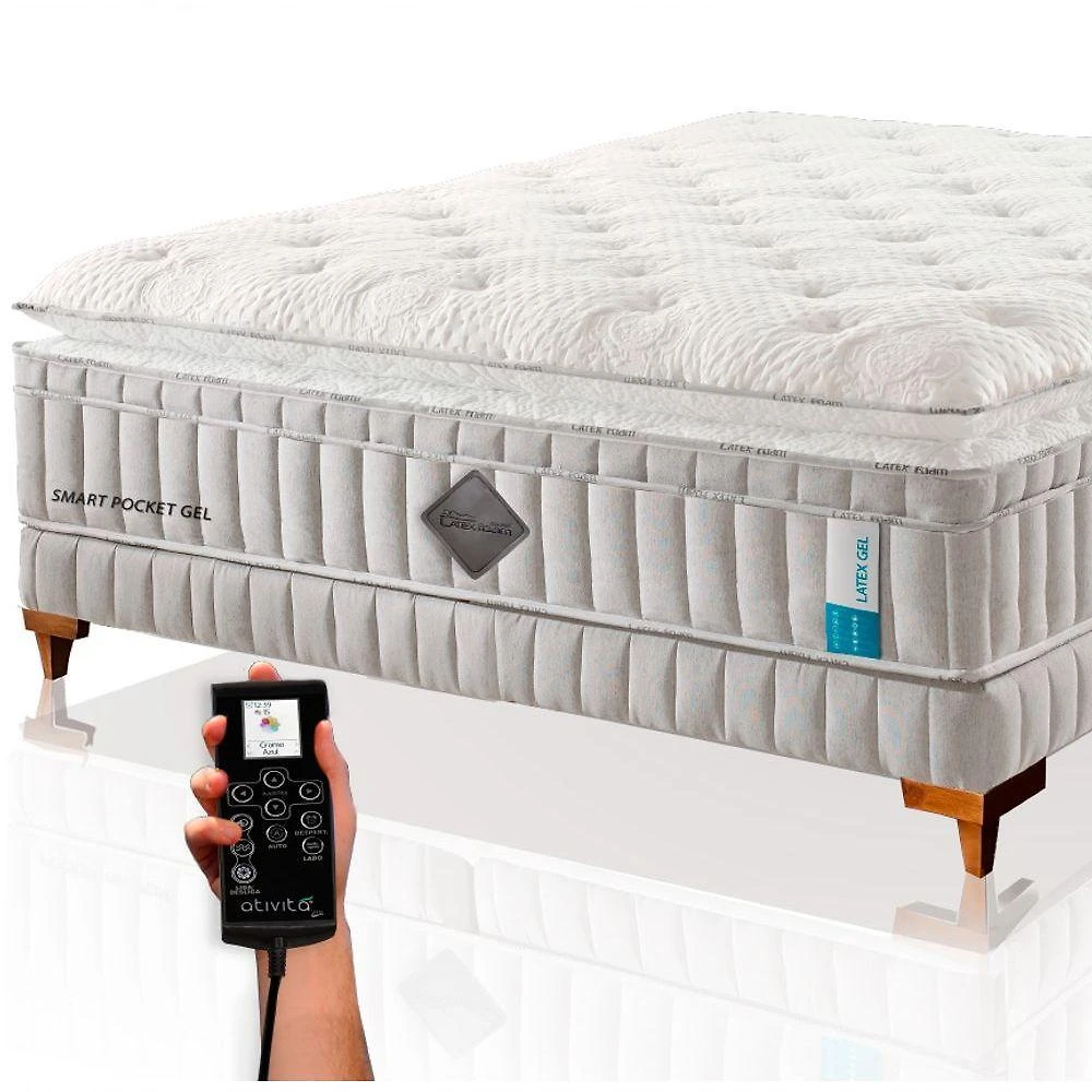 Colchão De Látex Qgel Com Cobre Plus Box Casal 138x188cm