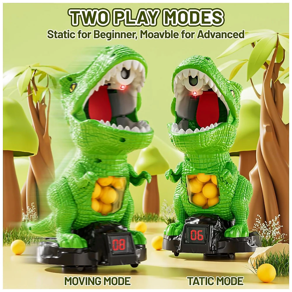 Brinquedo de Dinossauro Móvel com Arma de Ar para Crianças de 3 a 8 Anos - Jogo Interativo de Tiro com Alvo Móvel e Óculos, NIPLOOOW