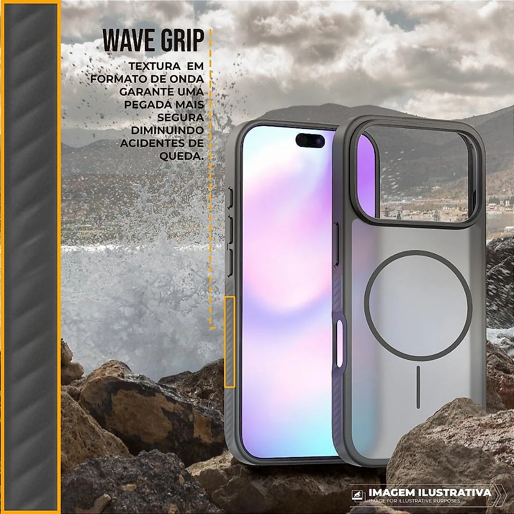 Capa case capinha para Samsung Galaxy A17 - Magsafe Wave Fumê - Preta - Gshield