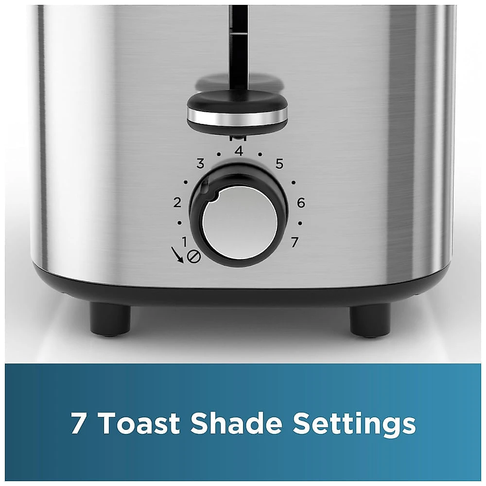 Torradeira 2 fatias com 7 Níveis de Tostagem e Slots Largos para Bagels, BLACK DECKER, Prata 110v