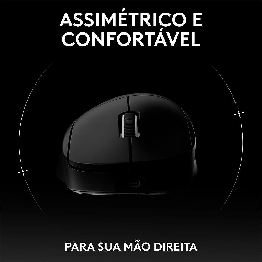 Mouse Gamer Sem Fio Logitech G Pro X Superlight 2 DEX, Lightspeed, 44.000 DPI, Design Assimétrico para Destros, Preto- 910-007356