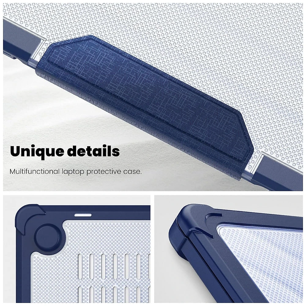 Capa Rígida Antichoque Navy Blue XK para MacBook Air 15″ (2023–2025, Modelos A3241/A3114/A2941, M2/M3/M4) – MEEgoodo