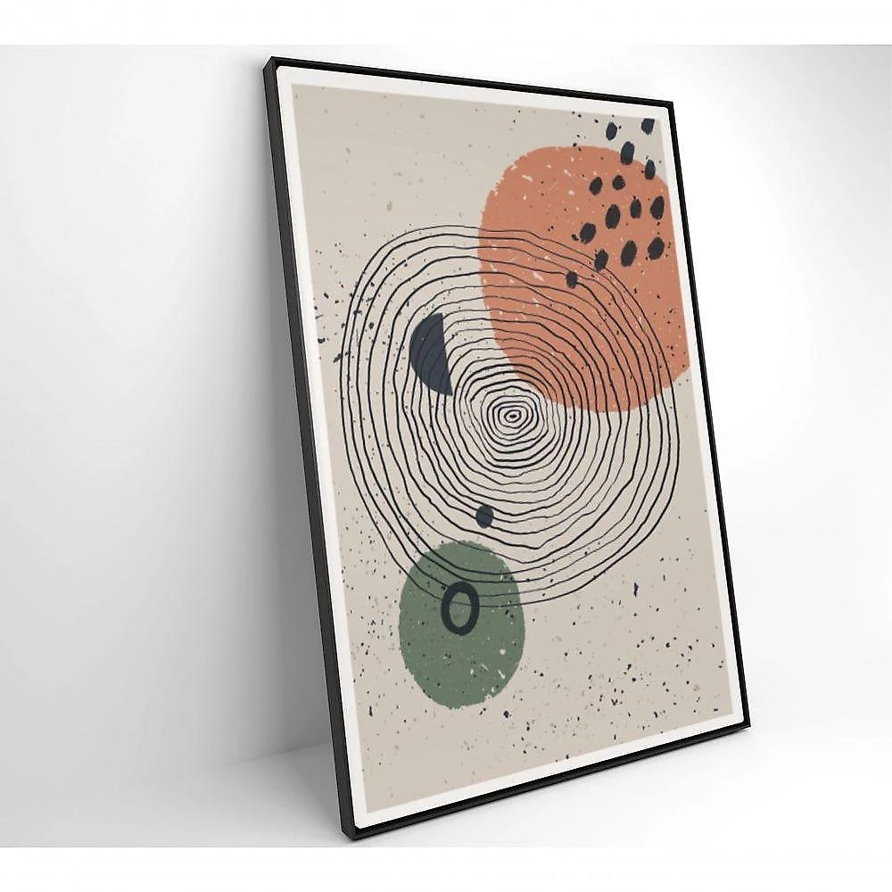 Quadro Abstrato Circulo E Pontos 2 120x80 Cm Vidro Impresso