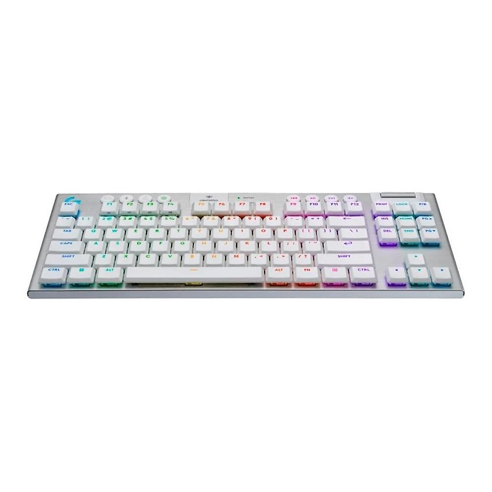 Teclado Mecânico Gamer Sem Fio Logitech G915 X Lightspeed, Design TKL RGB Lightsync, USB ou Bluetooth e Switch GL Tactile, Branco - 920-012732