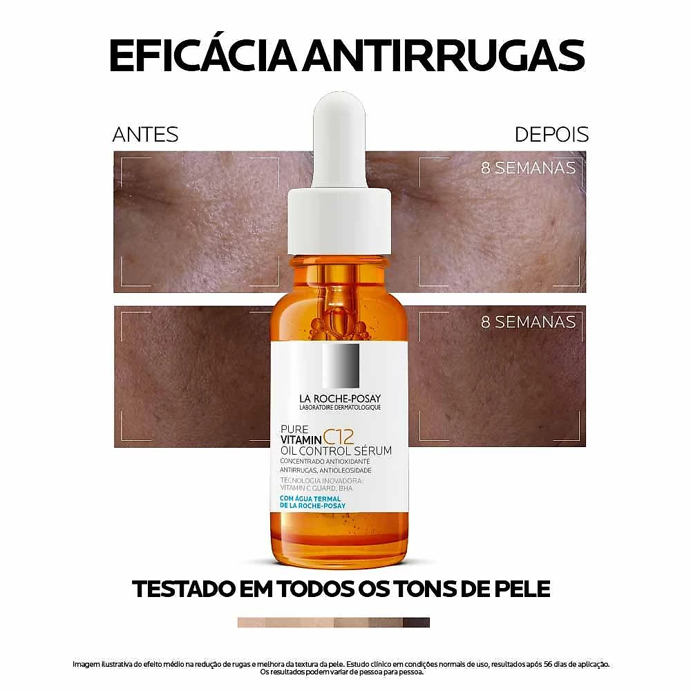 Sérum antirrugas la roche-posay - pure vitamin c12 oil control 15ml