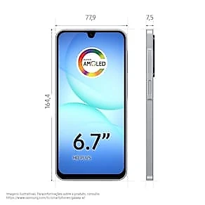 Celular Samsung Galaxy A17 4G Tela 6.7" 128GB Super AMOLED Câmera Tripla 50MP Cinza