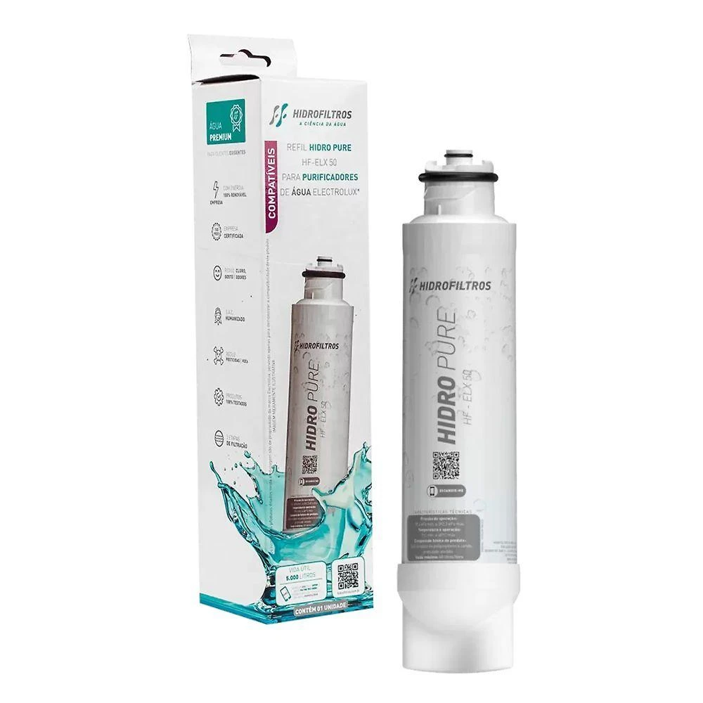 Refil para Purificador de Água Hidrofiltros HF-ELX50 Compatível Electrolux Acqua Pure