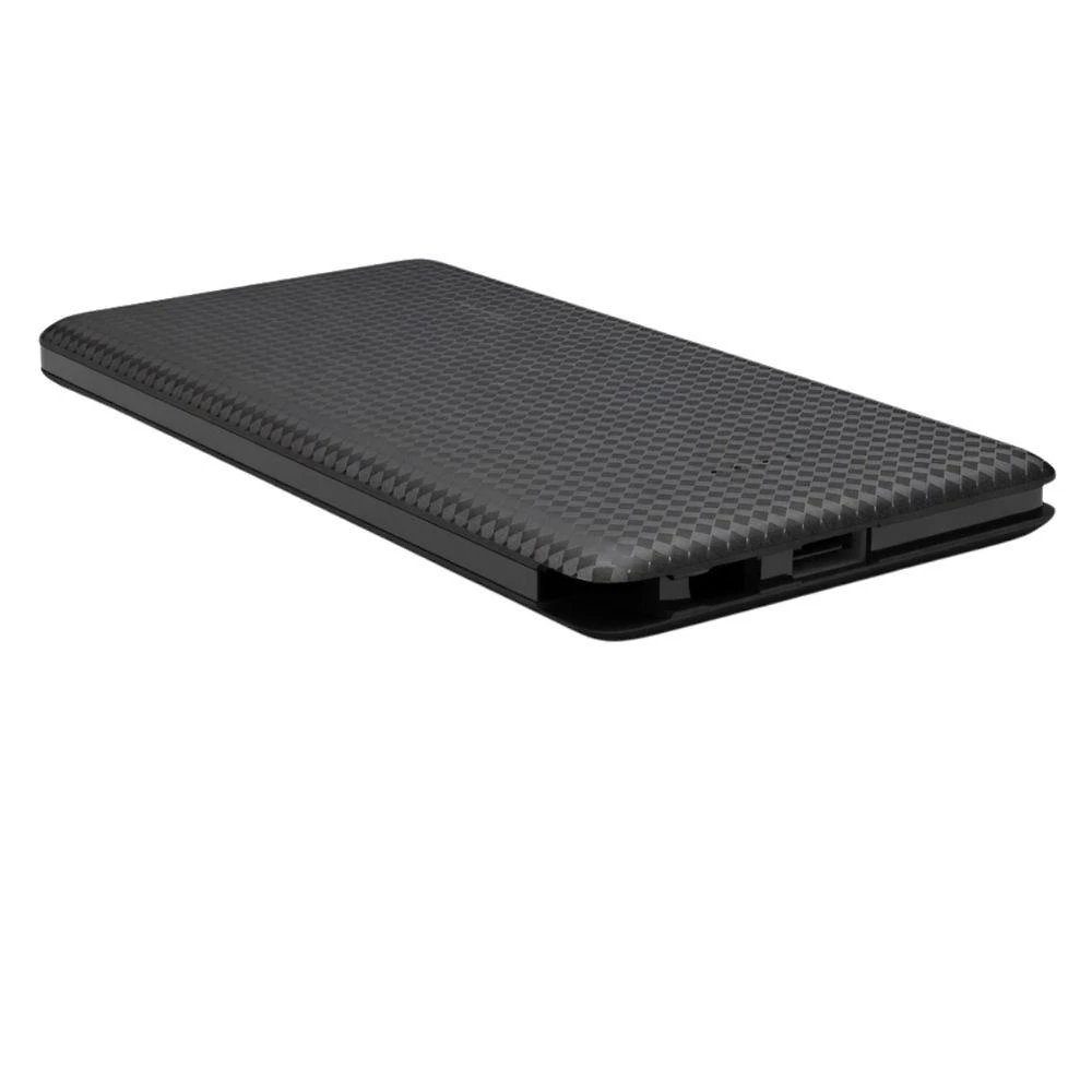 Carregador Portátil MDM Texturizado com Display LED USB-A e USB-C Preto Fosco